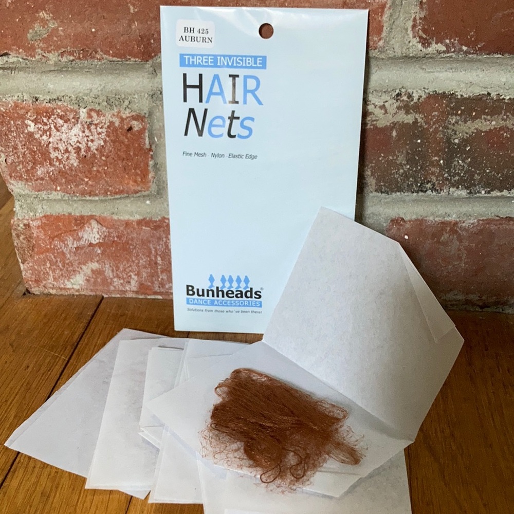 Seven auburn Bunheads hair nets